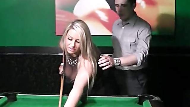 Seducing sexy BBW in pool hall