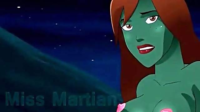 Green alien cartoon girl sucks dick outdoors