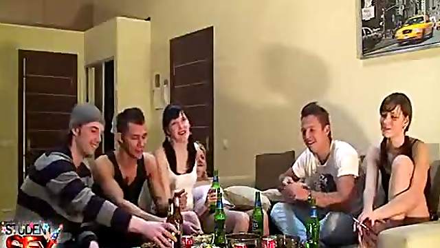 Fun party with drinking and chatting