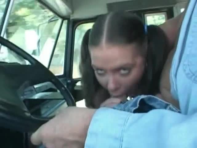 Blonde Schoolgirl Tastes The Bus Driver S Cock - Curious brunette teen sucks bus drivers cock - Sex video on Tube Wolf