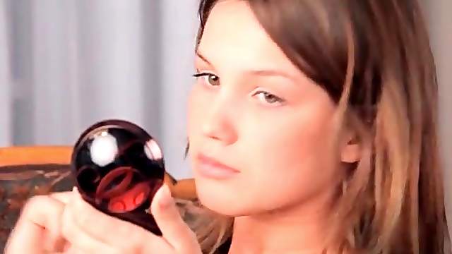 Sheer lingerie teen puts on her makeup